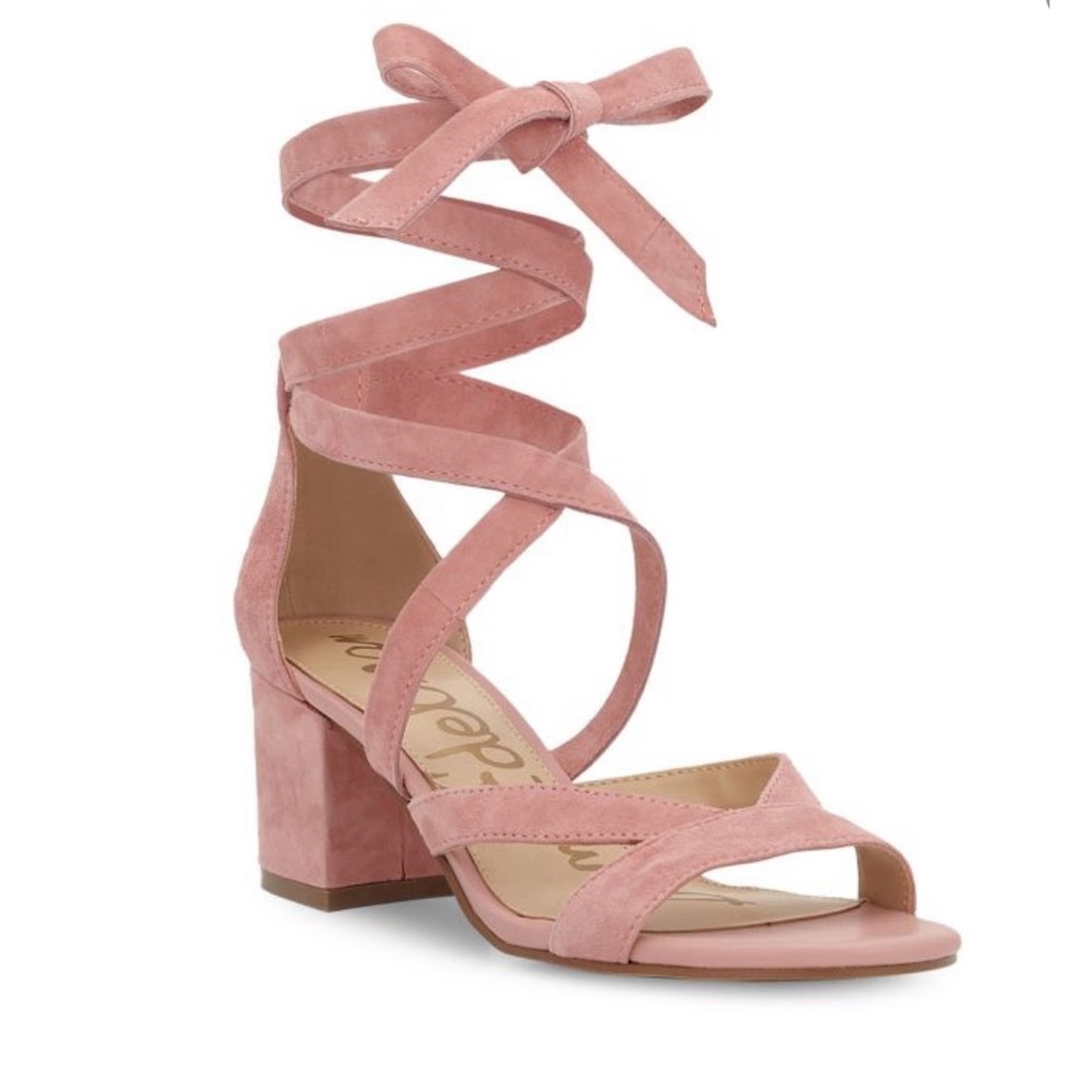 Sam Edelman Pink Suede Sheri Strappy Sandals, 7.5